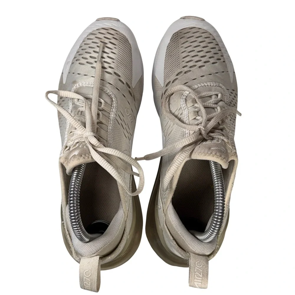Nike Air Max 270 Cream White Womens Running Shoes 943345-103 Size 7 Women 5.5Y‎